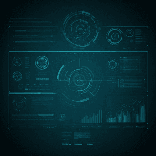 Futuristic digital network and server interface